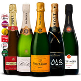 5 Champagne Set: Ruinart Brut, G.H. Mumm Cordon Rouge, Veuve Clicquot Brut, Moët & Chandon Impérial, Bollinger Special Cuvée 5×750 ml
