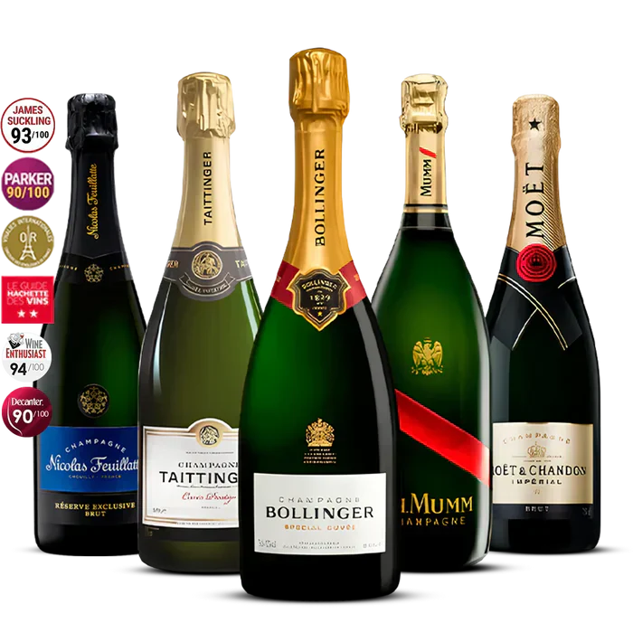 Pack of 5 Prestigious Maison Champagnes 3.75L